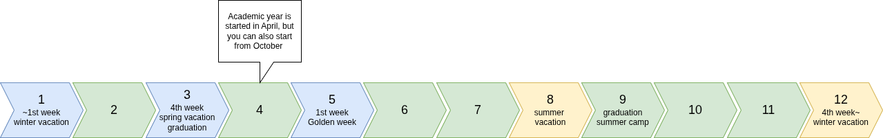 Timeline for undergraduate